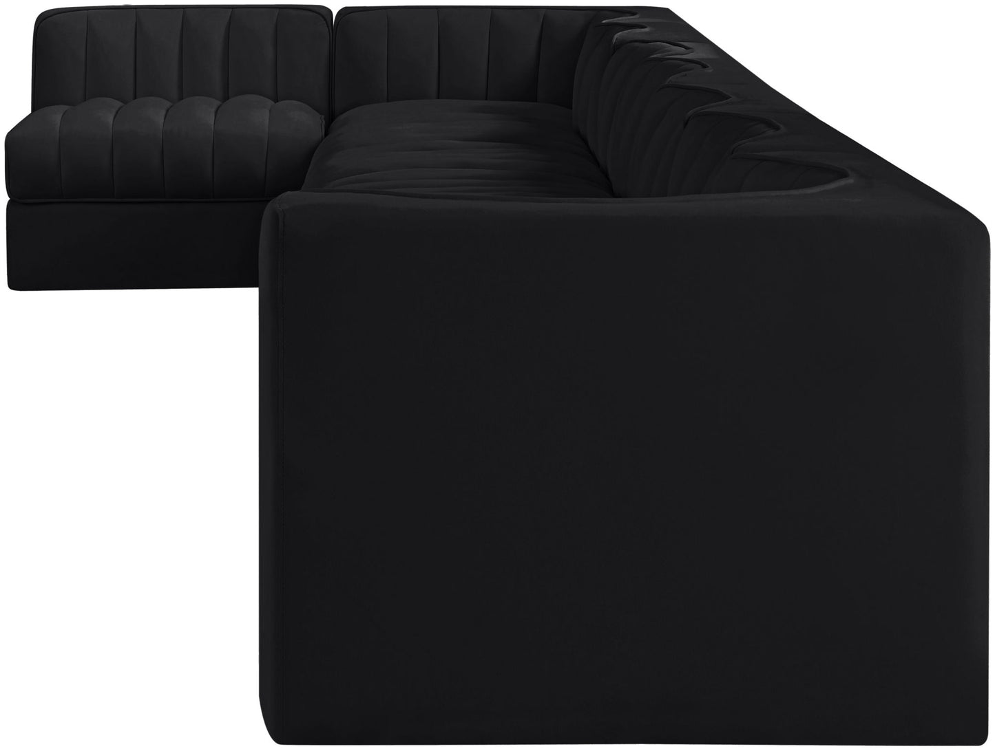 Rummi - Velvet Performance Fabric Upholstered 8 Piece Modular Sectional, L-Shaped (Right)