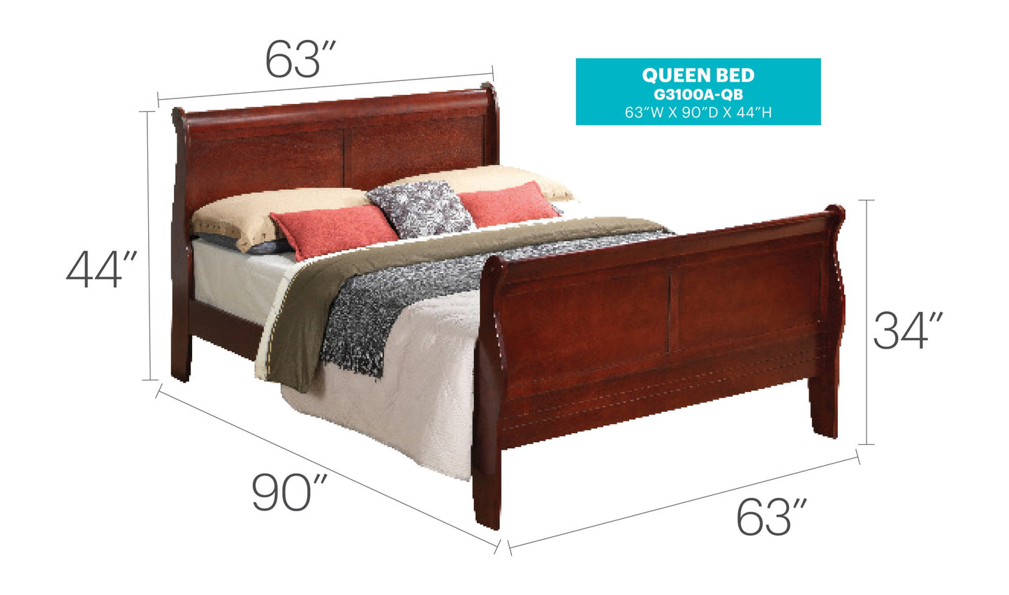 Glory Furniture - Louis Phillipe - Sleigh Bed