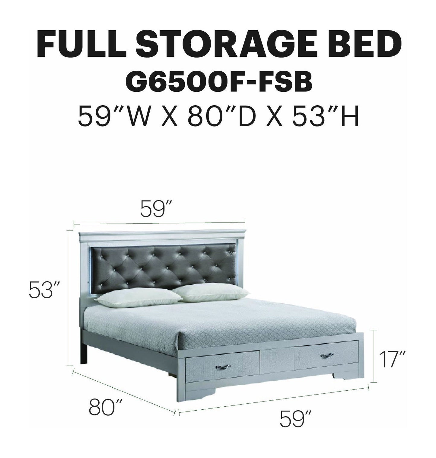 Glory Furniture - Lorana - Storage Bed With LED