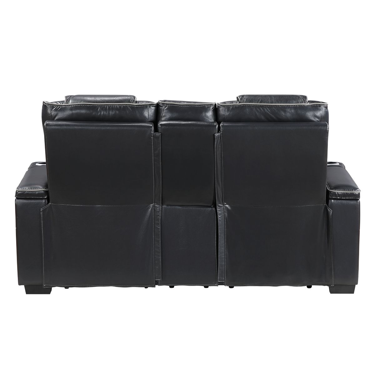 Apex Power Double Reclining Love Seat with Center Console, Power Headrests, Storage Arms with Cup Holders, Wireless charger, Air Massage and Heat, LED Lighting and Charging Ports