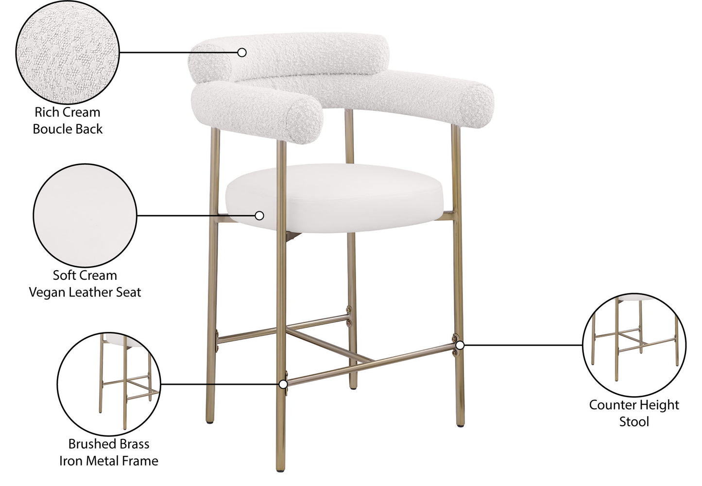 Blake - Counter Stool With Bronze Legs (Set of 2)
