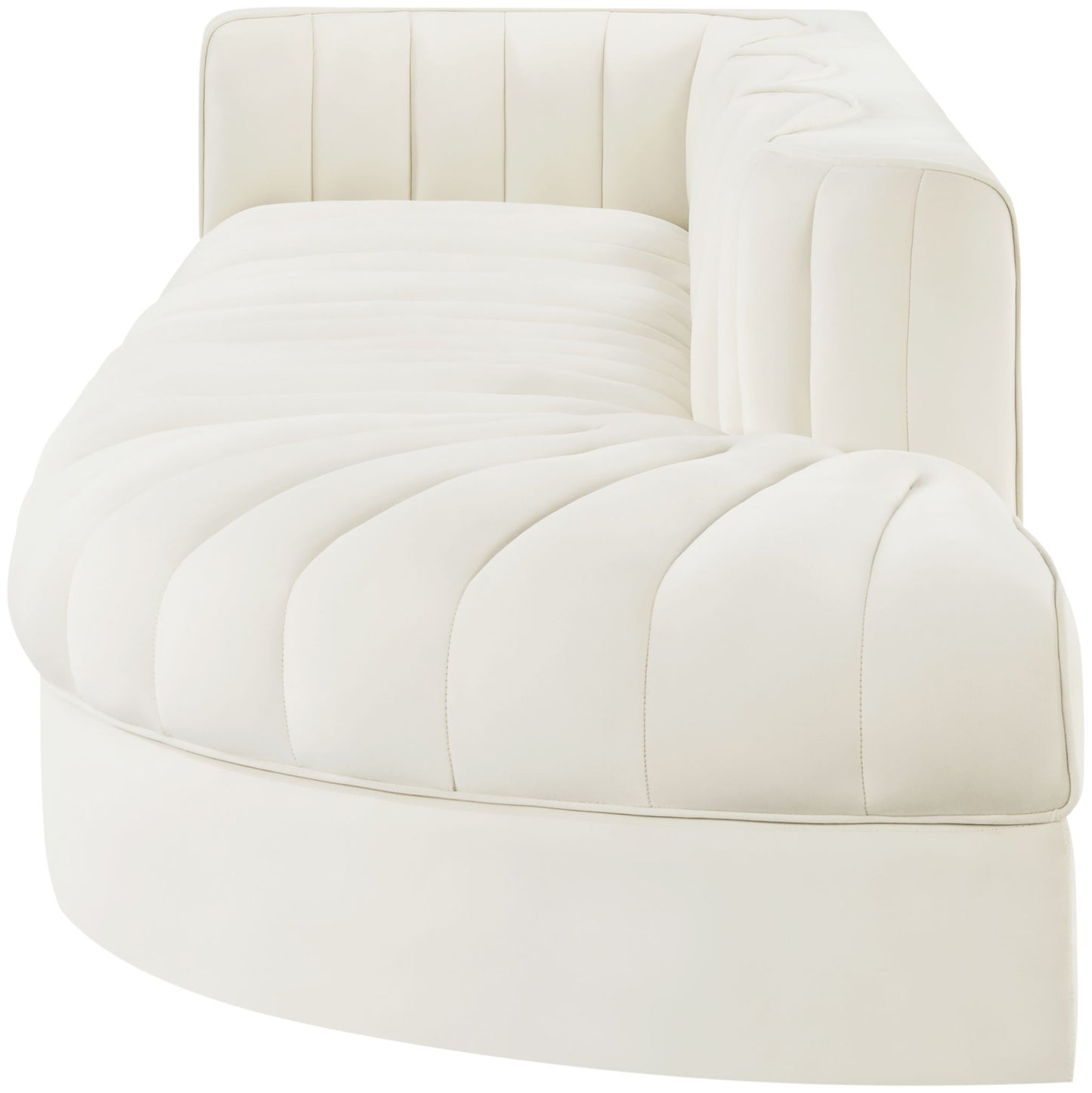 Rummi - Velvet Performance Fabric Upholstered 4 Piece Modular Sectional With Reverse Corner Chair