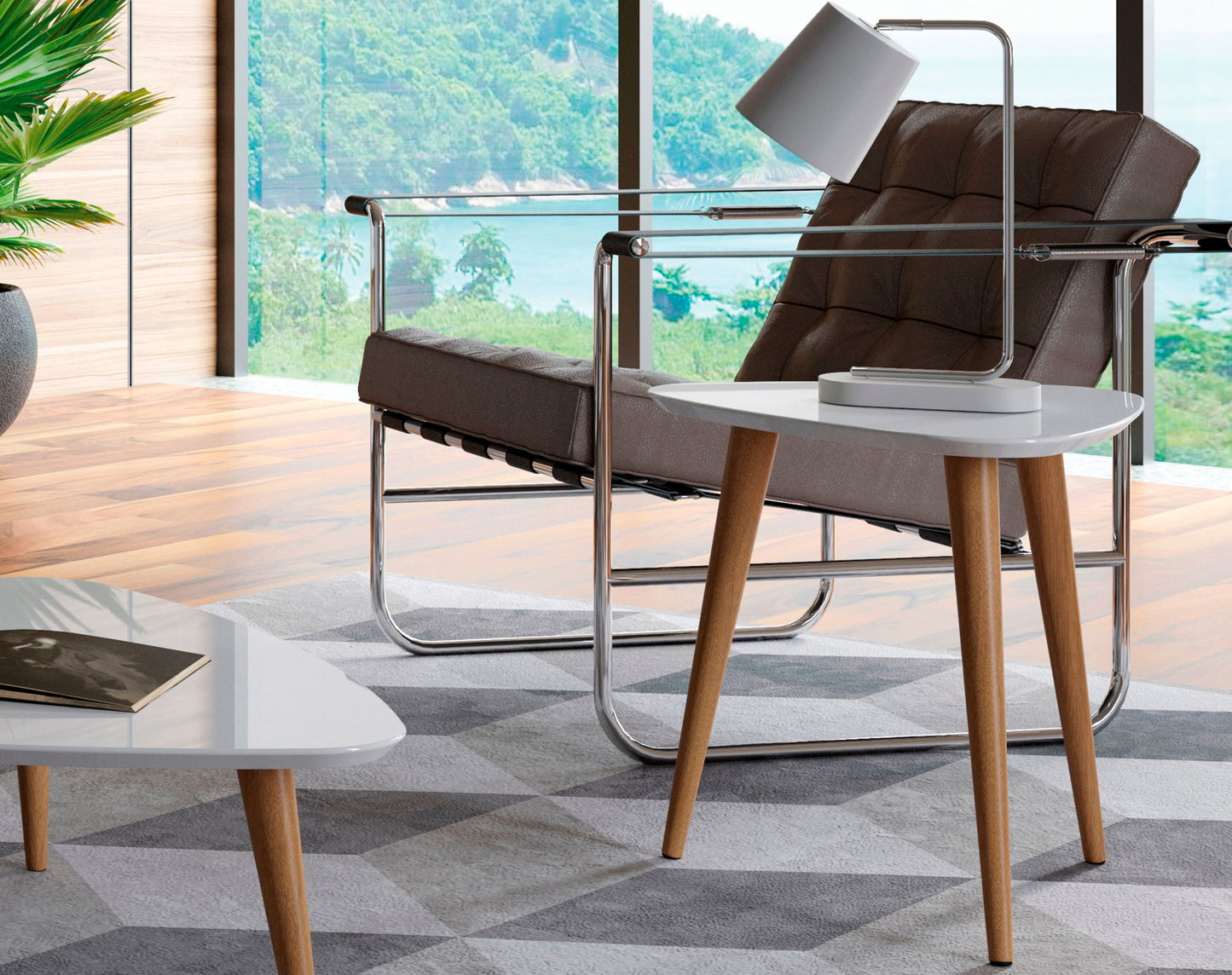 Manhattan Utopia - Triangle Table - White