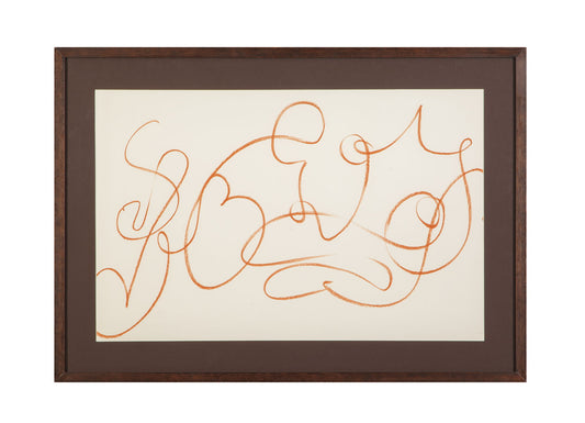Meandering Lines II Framed Print - Cream