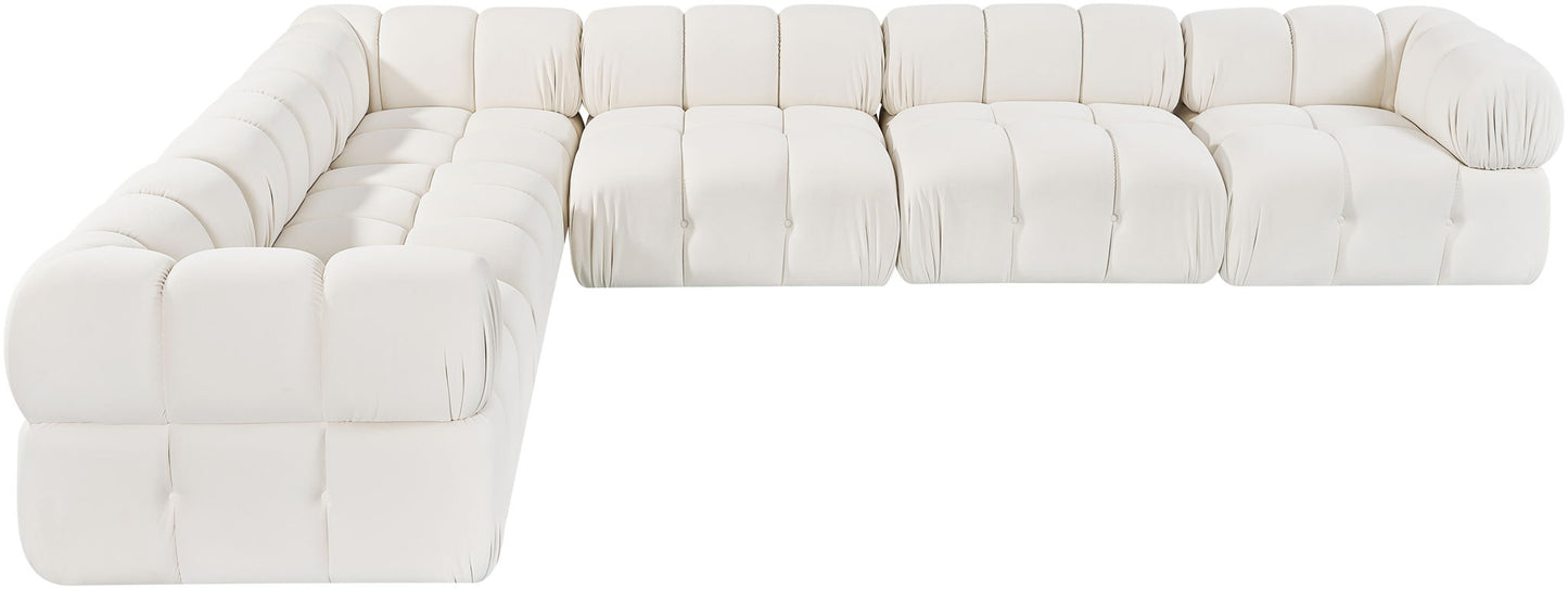 Orin - L-Shaped Velvet 6 Piece Modular Sectional