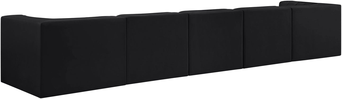 Rummi - Velvet Performance Fabric Upholstered 5 Piece Modular Sofa