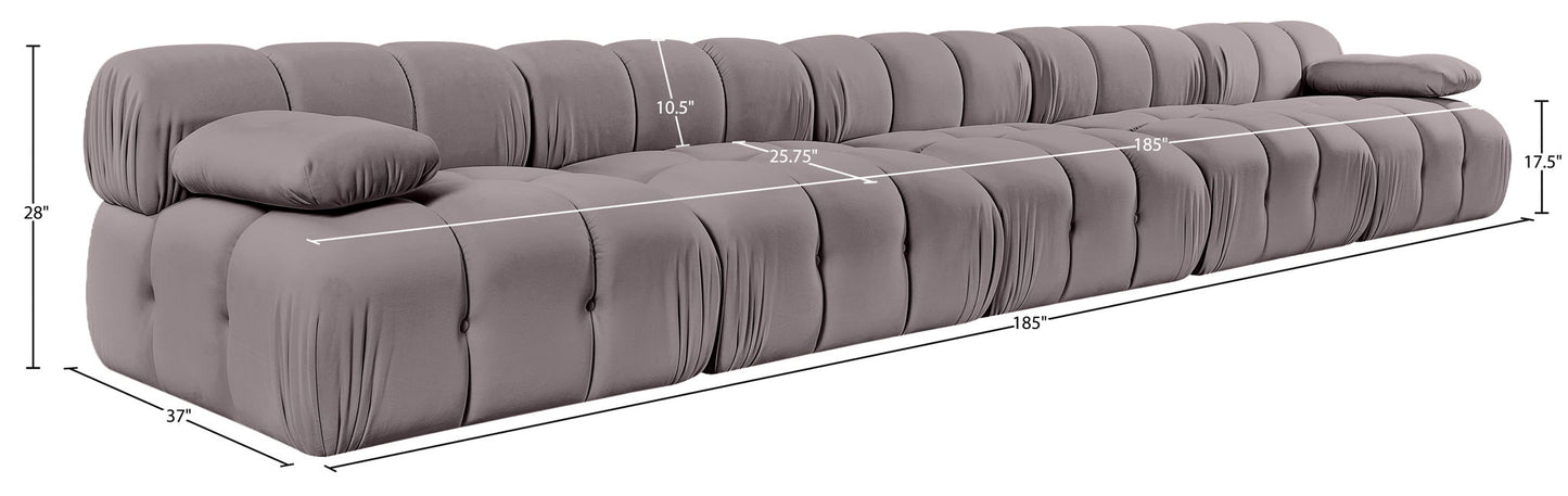 Orin - Velvet 5 Piece Modular Armless Sofa