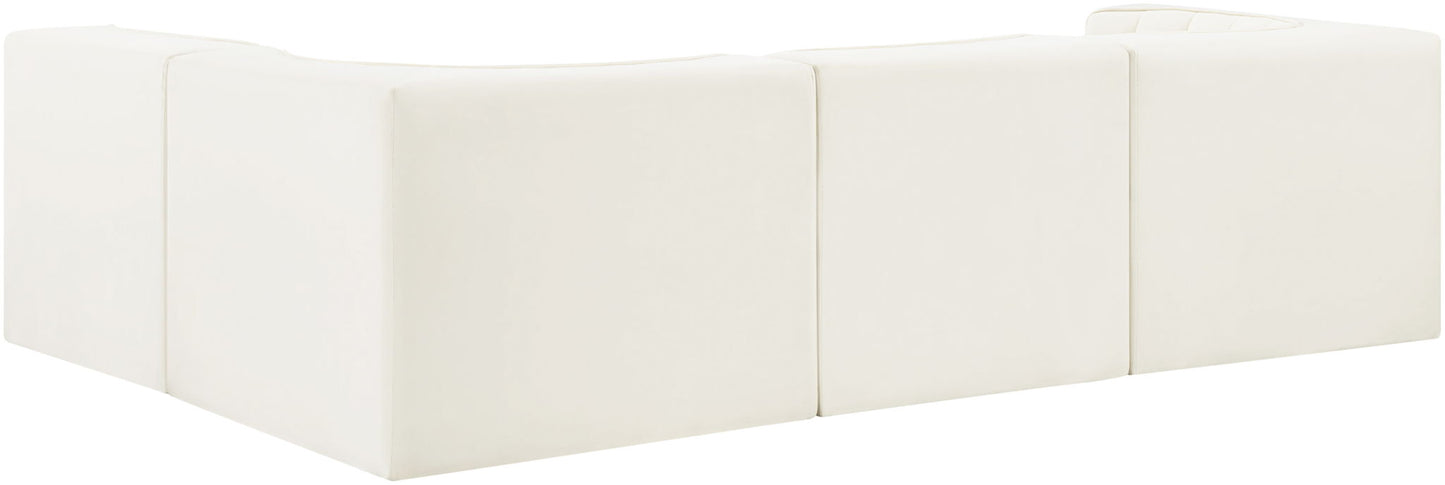 Rummi - Velvet Performance Fabric Upholstered 4 Piece Modular Sectional