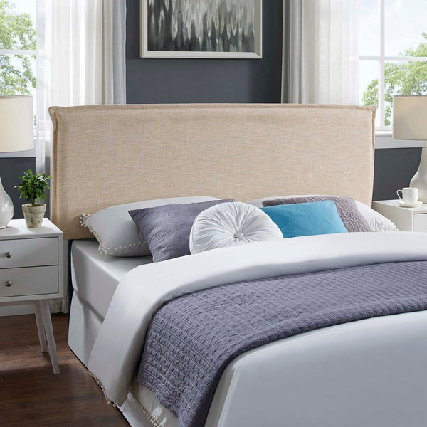 Camille Upholstered Fabric Headboard - Queen, Beige