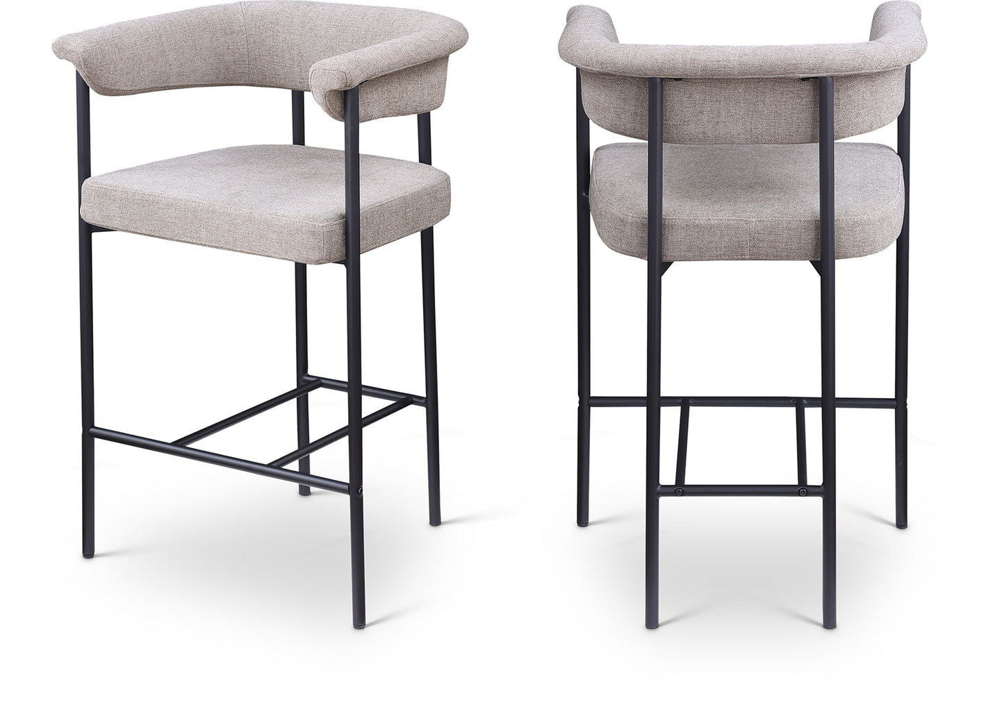 Malin - Linen Counter Stool (Set of 2) - Taupe