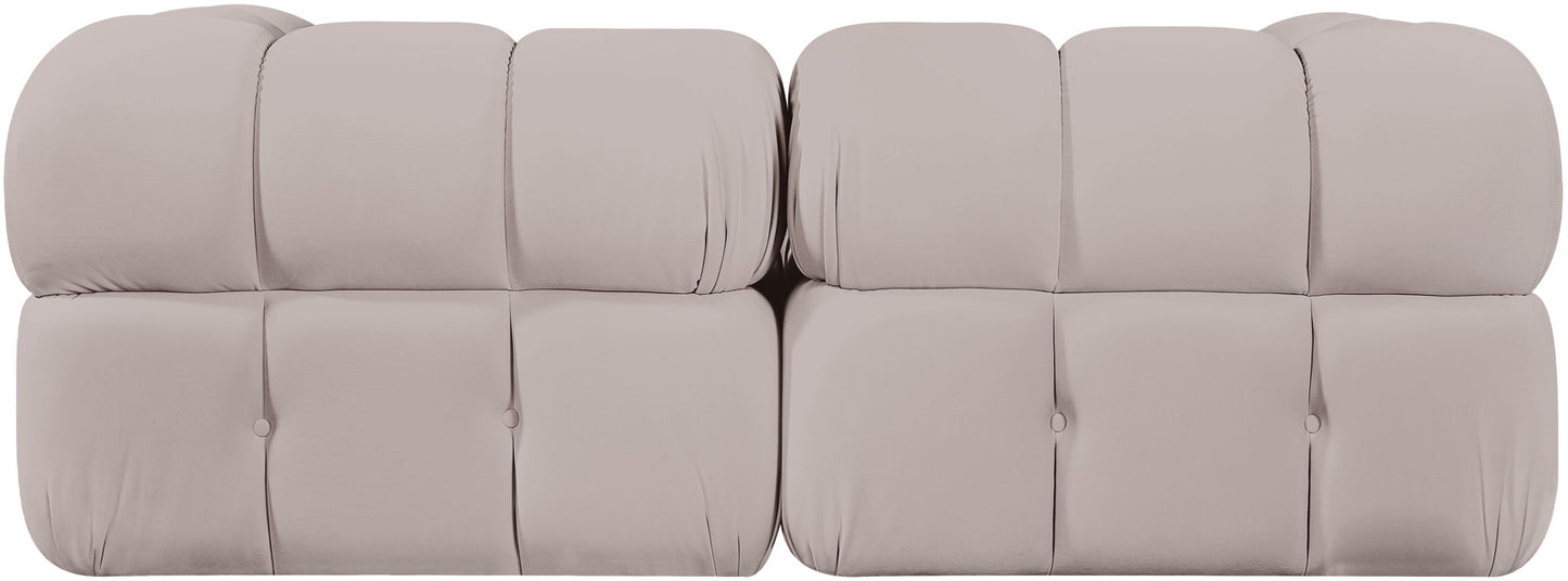 Orin - Velvet Performance Fabric Upholstered 2 Piece Modular Sofa (2 Corner Chairs)