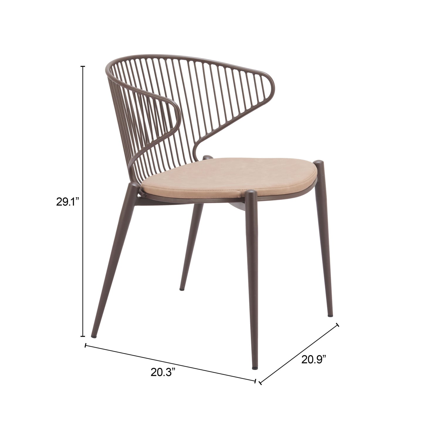 Silues - Dining Chair (Set of 2) - Taupe / Brown