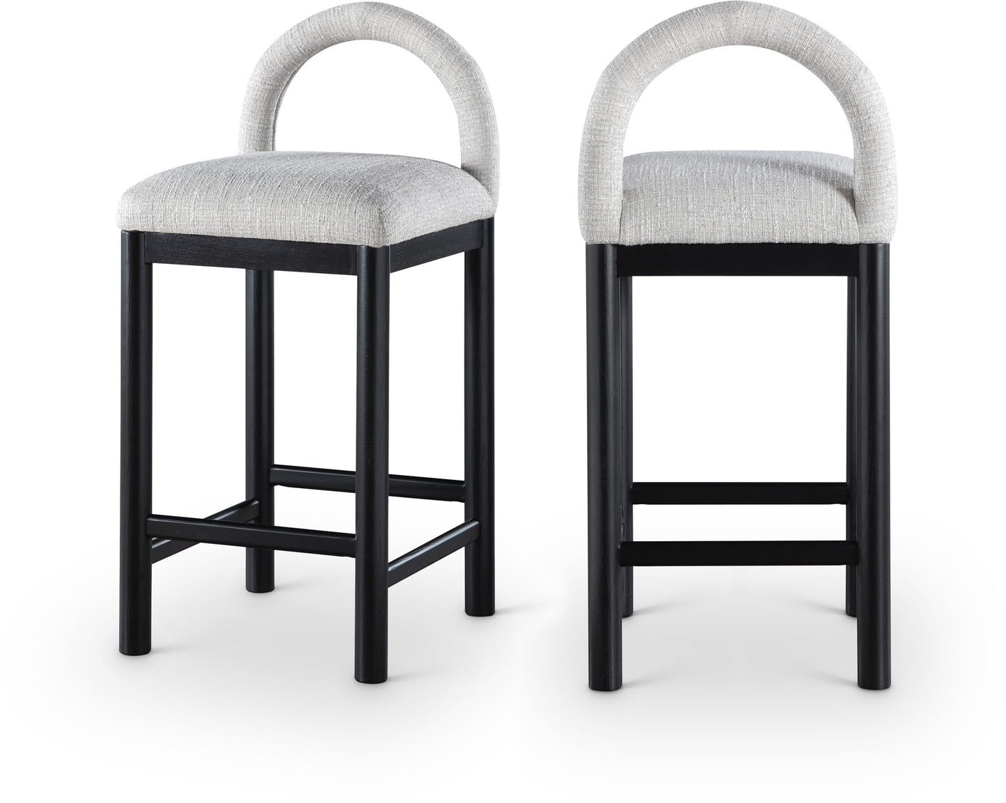 Conrad - Linen Counter Stool With Black Legs