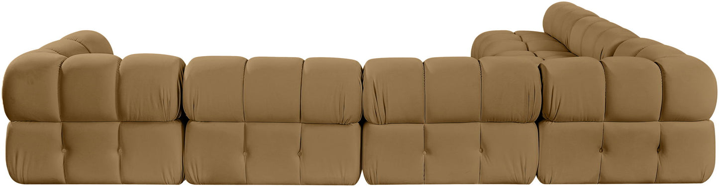 Orin - Velvet 6 Piece Modular L-Shaped Sectional