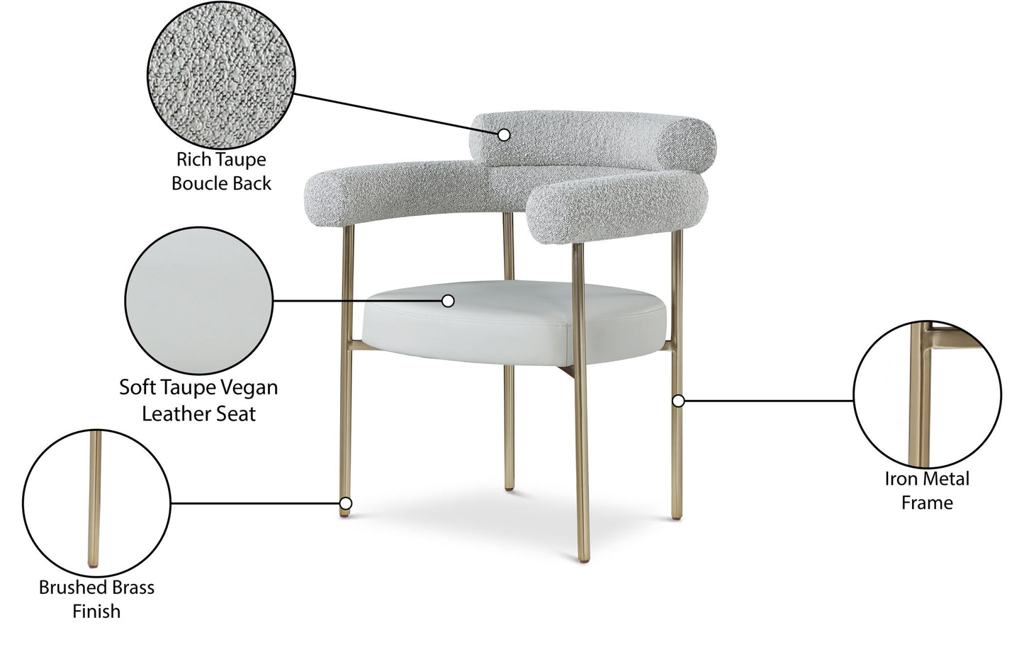 Blake - Dining Chair With Bronze Legs (Set of 2)