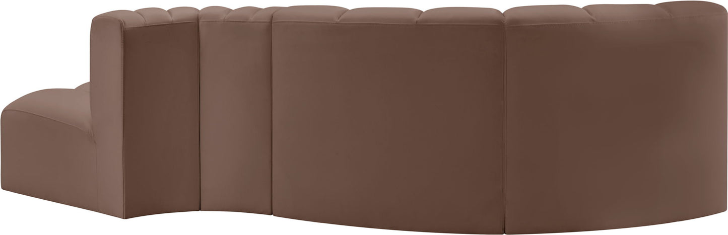 Arc - Faux Leather 4 Piece L-Shaped Modular Sofa