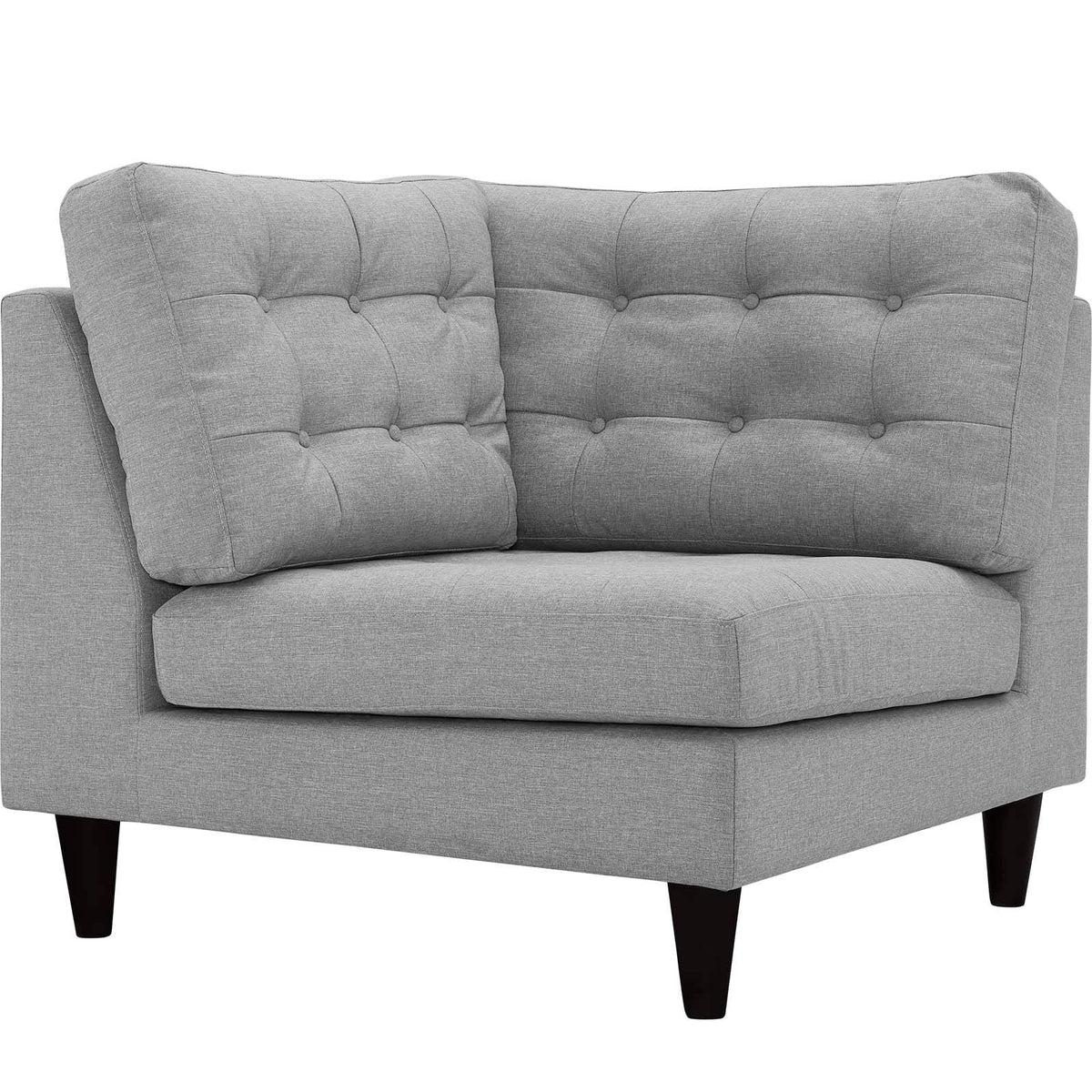Empress Upholstered Fabric Corner Sofa - Light Gray