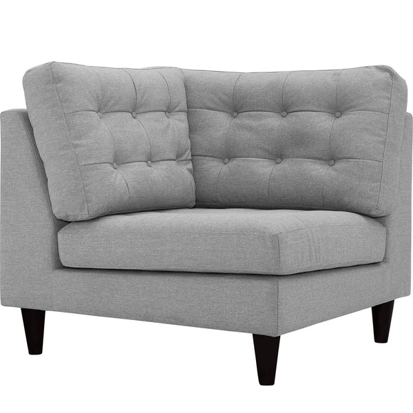 Empress Upholstered Fabric Corner Sofa - Light Gray