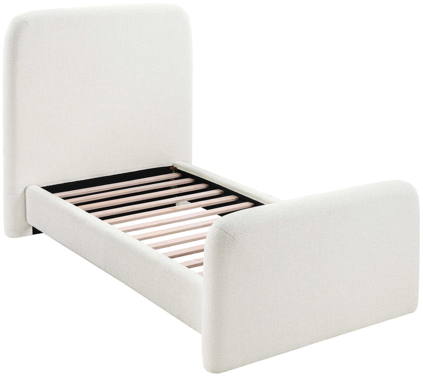 Fira - Linen Textured Fabric Upholstered Bed