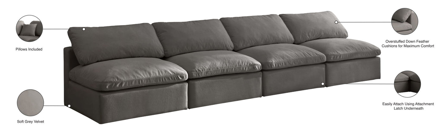 Plush - Modular Armless 4 Seat Sofa