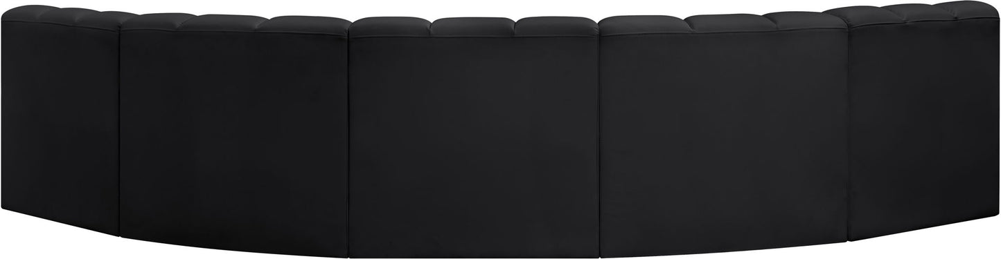 Arc - Faux Leather 5 Piece U-Shaped Modular Sofa