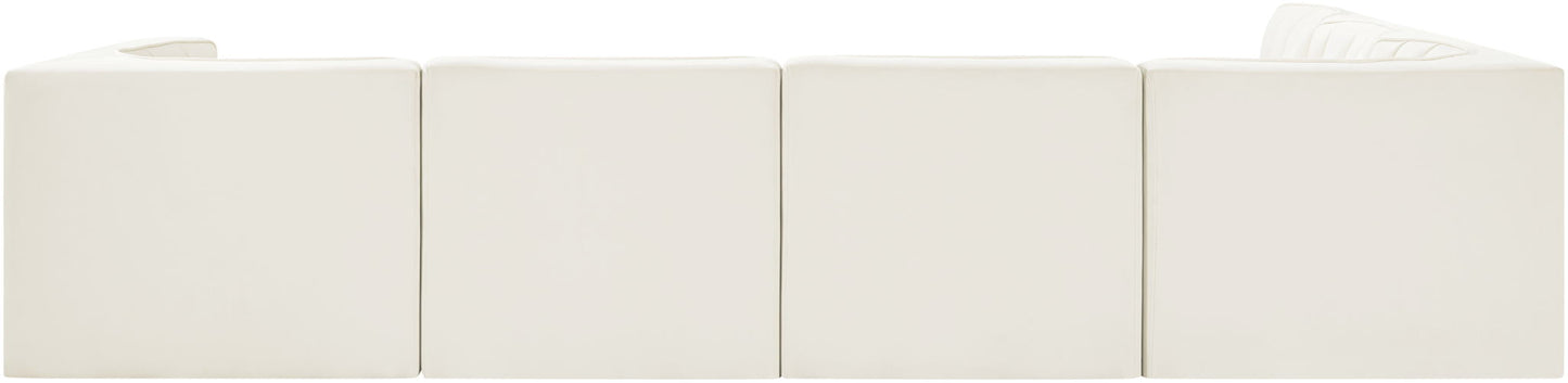 Rummi - Velvet Performance Fabric Upholstered 6 Piece Modular Sectional (With 3 Corner Chairs)