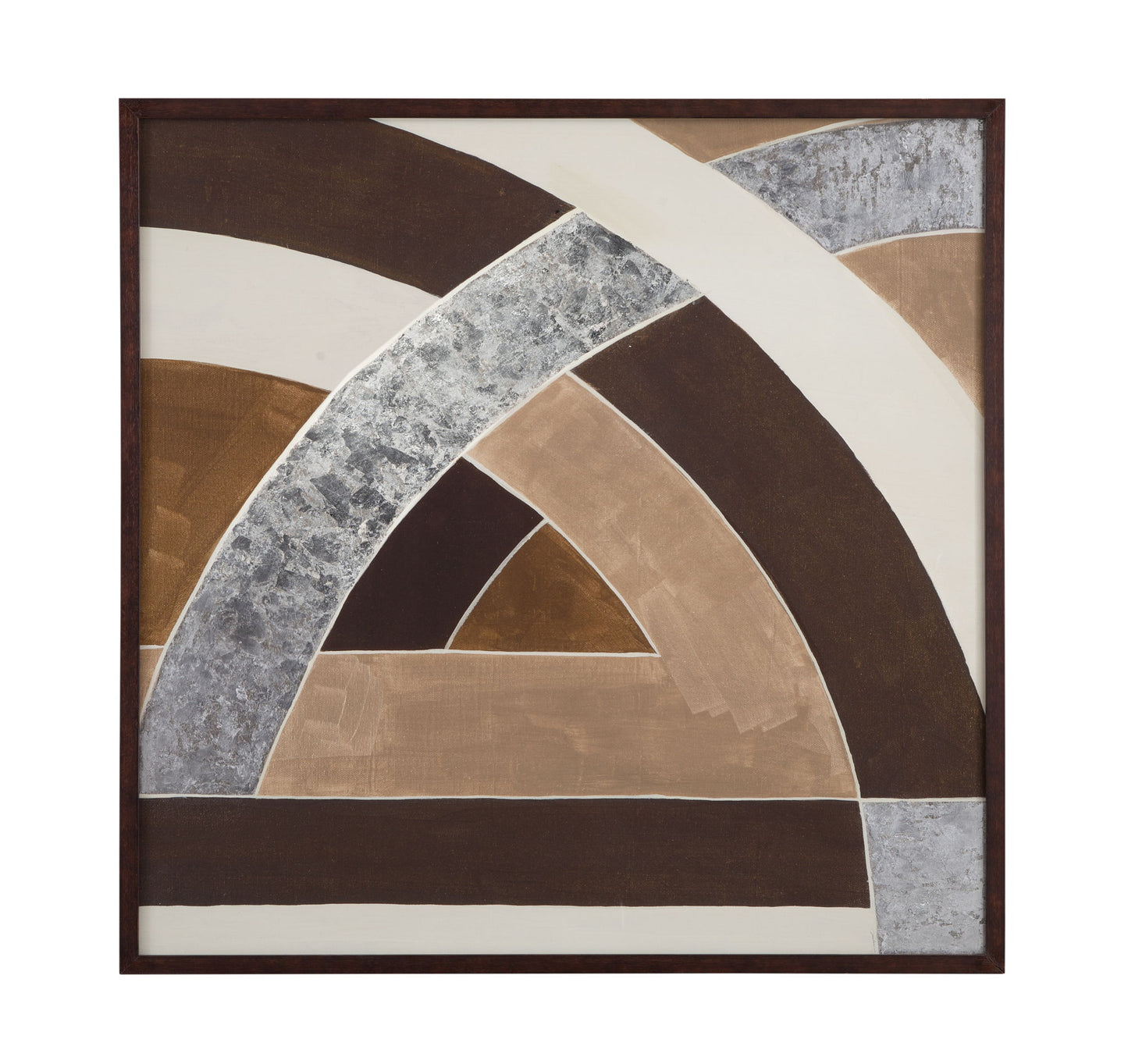 Neutral Geometry II Framed Print - Brown