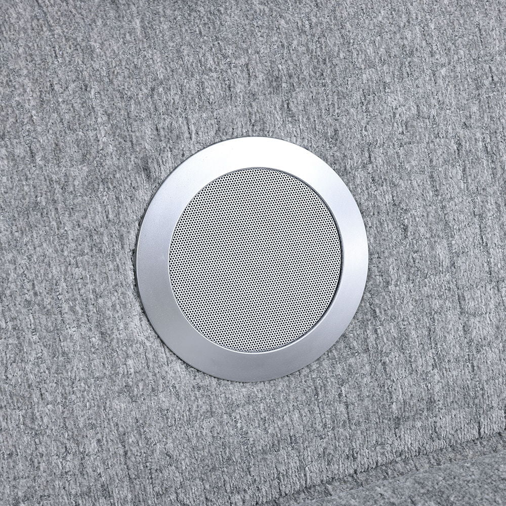 Fullar - Modular Console With Wireless Charger - Light Gray Chenille