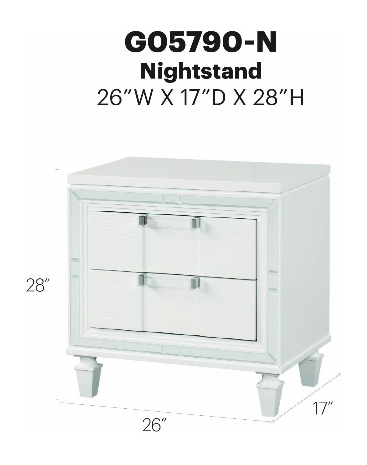 Genoa - Nightstand - Sparkling White