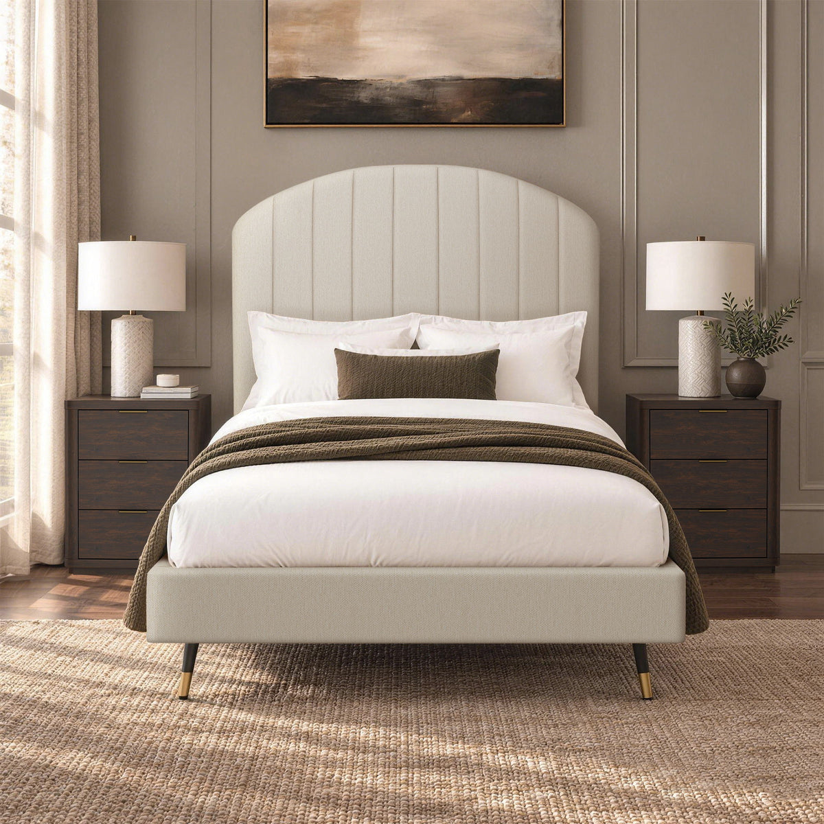 Liraine - Arched Channel Upholstered Bed