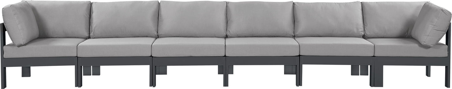Nizuc - Outdoor Patio 6 Seat Modular Sofa With Gray Frame