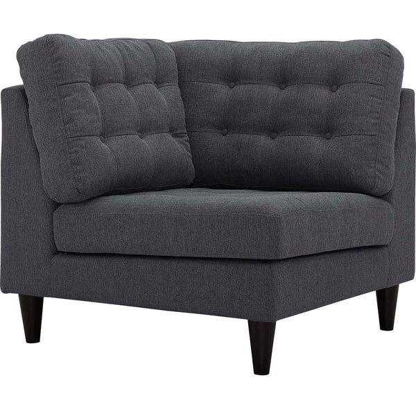 Empress Upholstered Fabric Corner Sofa - Gray