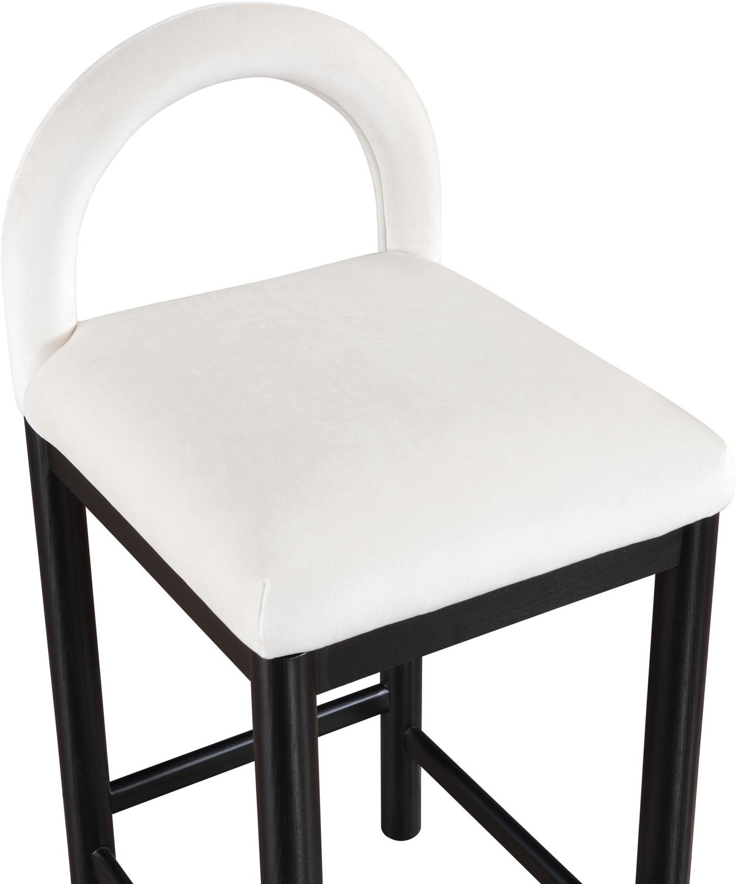 Conrad - Velvet Counter Stool With Black Legs