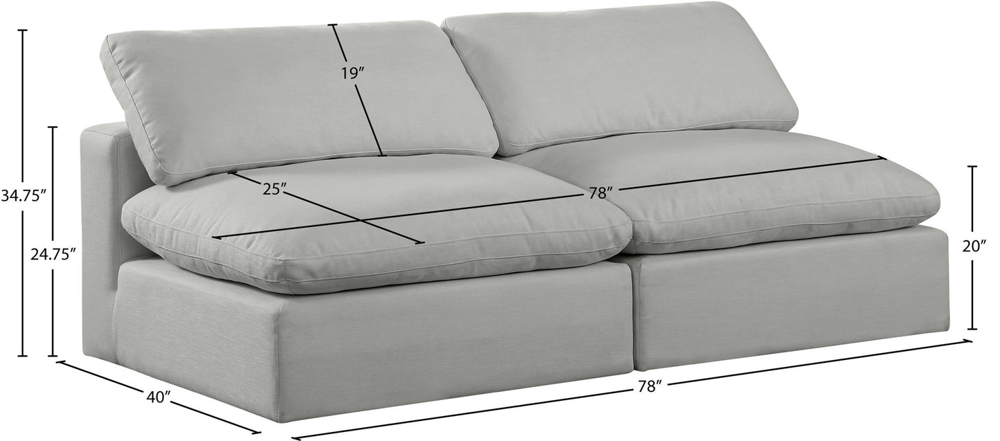 Comfy - Linen Modular Armless Sofa 2 Seats