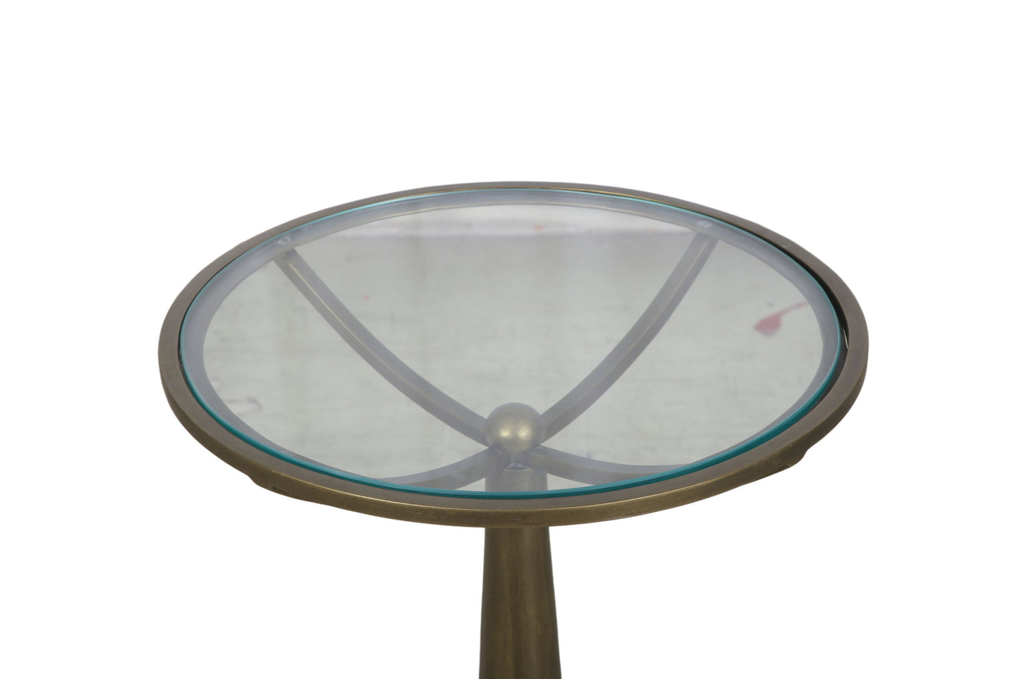 Delgado - Accent Table - Antique Brass / White Marble
