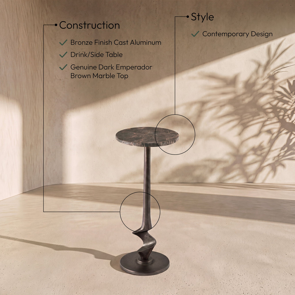 Oxira - Aluminum End / Side Table