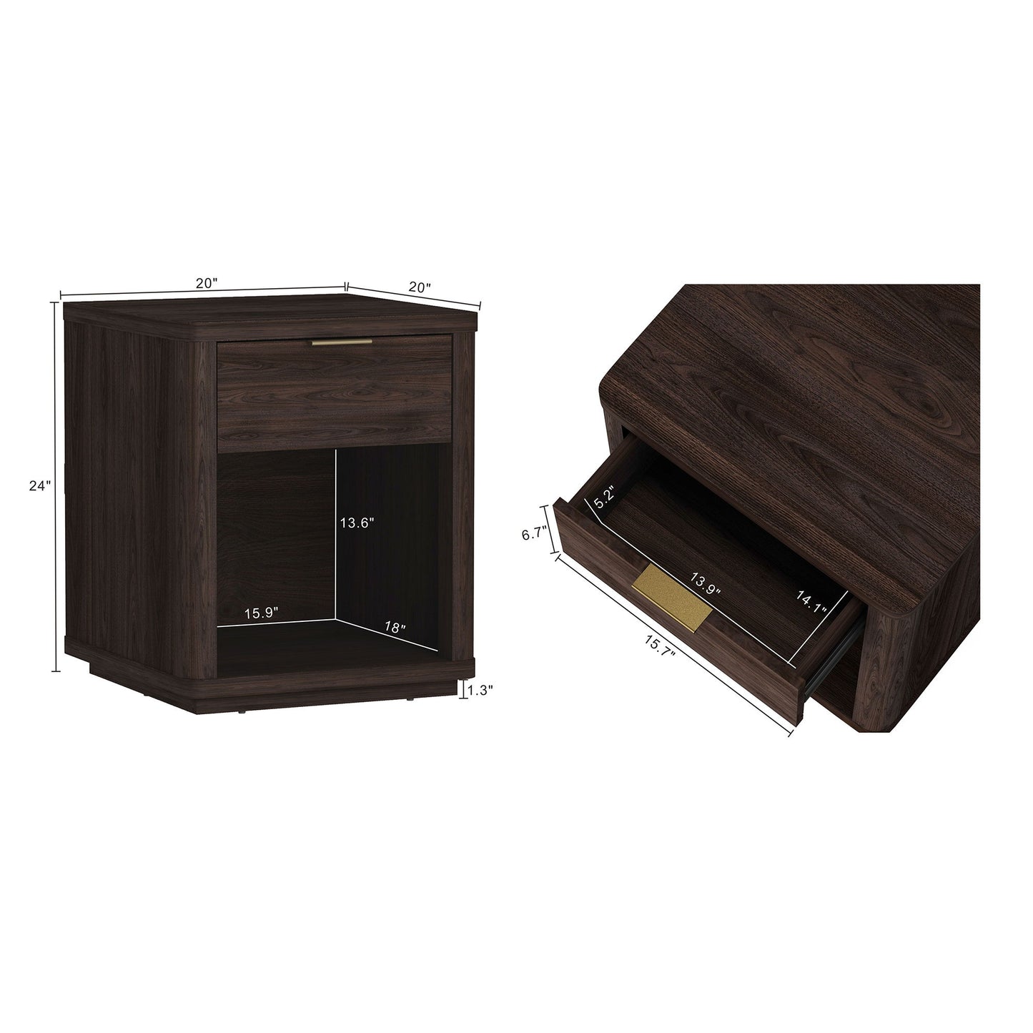 Manhattan Evelyn - 1-Drawer Nightstand