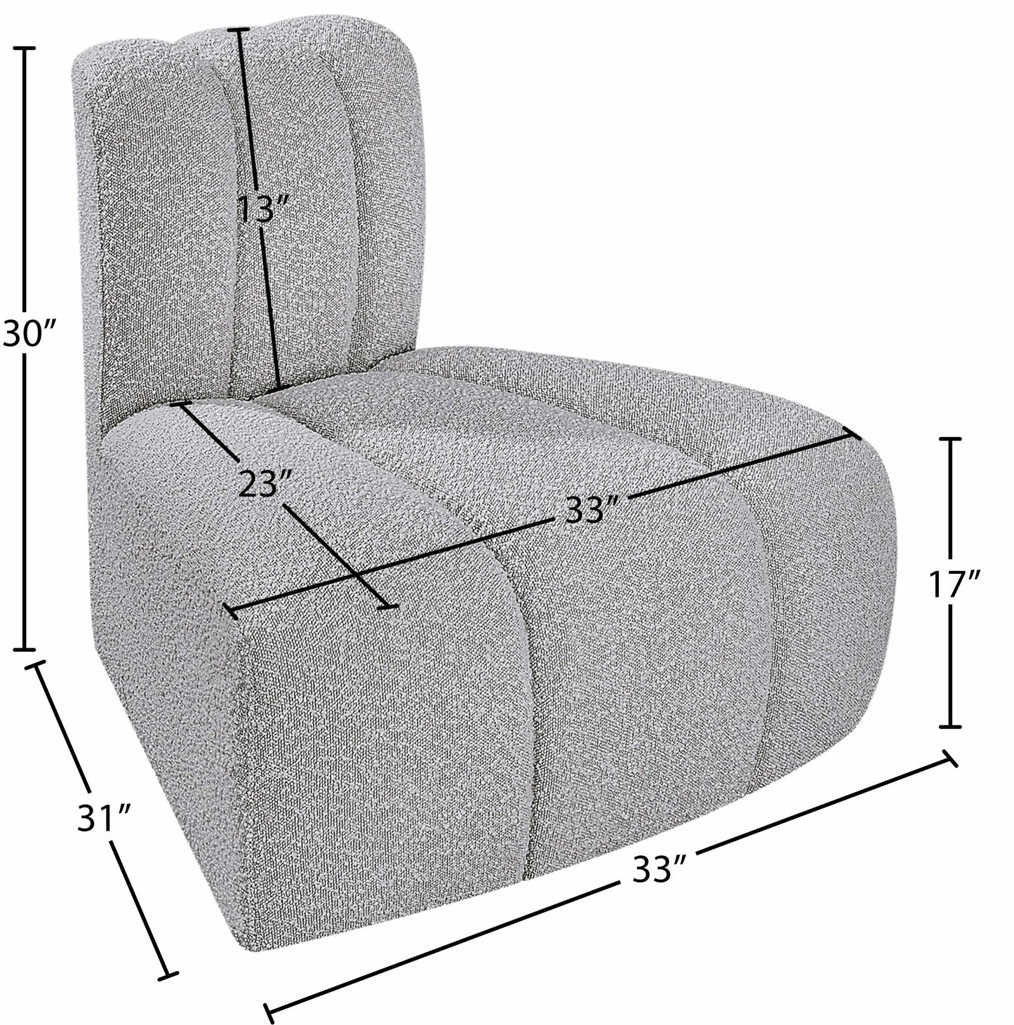 Arc - Boucle Fabric Reverse Corner