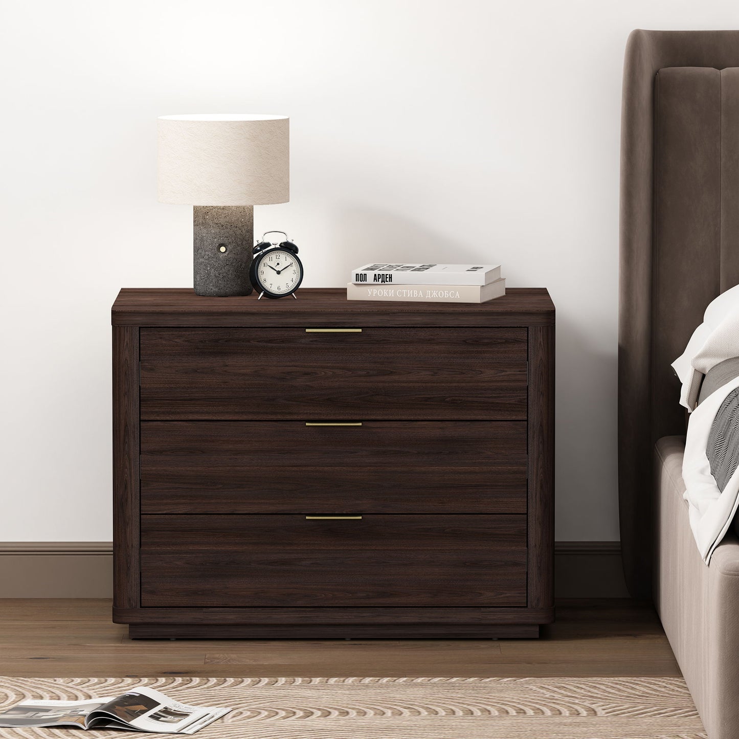 Manhattan Evelyn - 3-Drawer Wooden Nightstand
