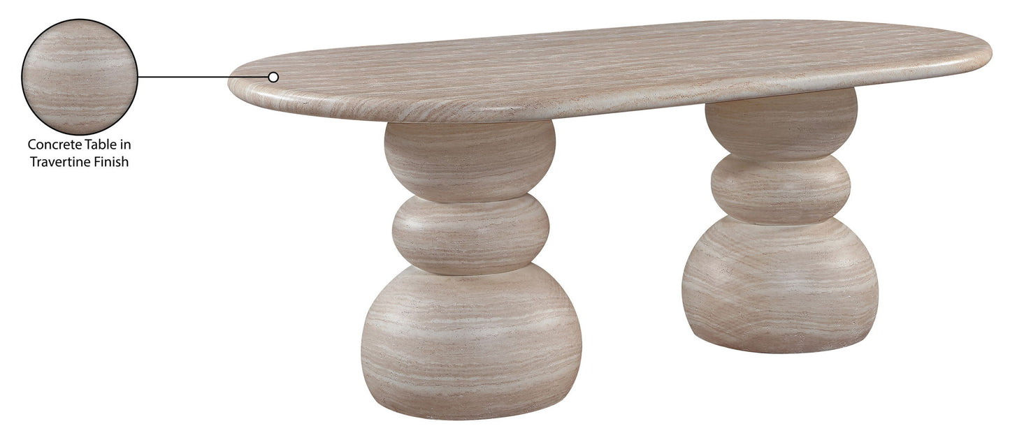 Navo - Indoor/Outdoor Dining Table - Travertine
