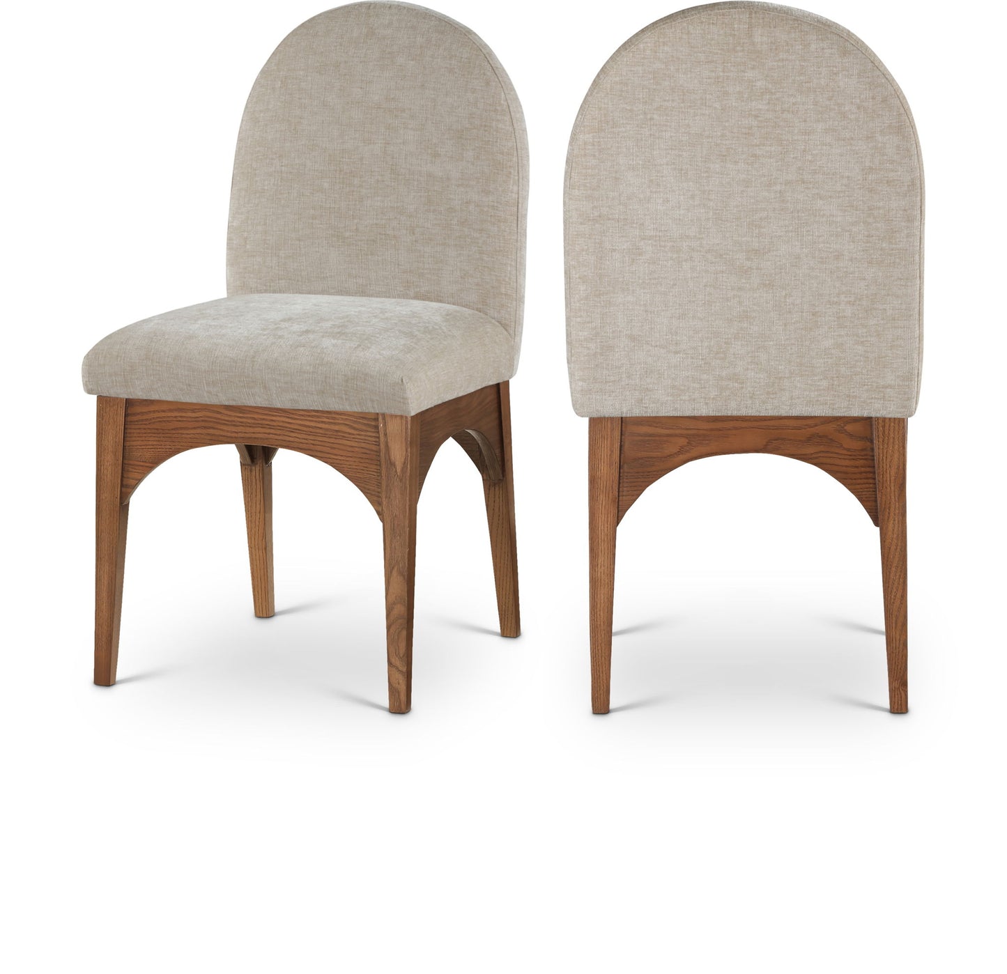 Waldorf - Chenille Dining Side Chair With Brown Legs