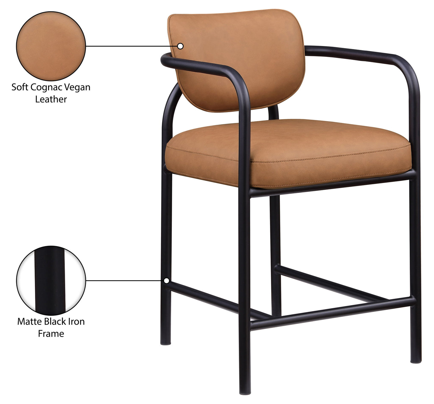 Serava - Vegan Leather Upholstered Bar Stool