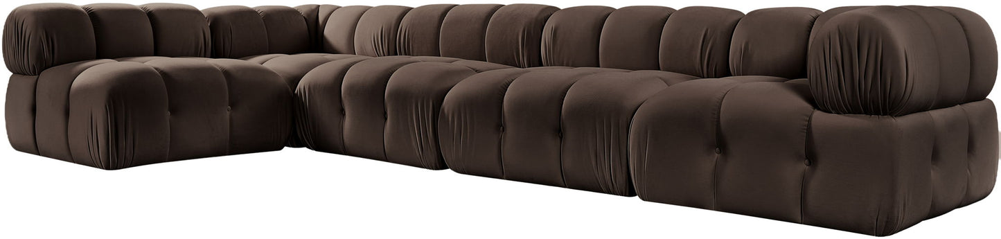 Orin - Velvet 5 Piece Modular Sectional