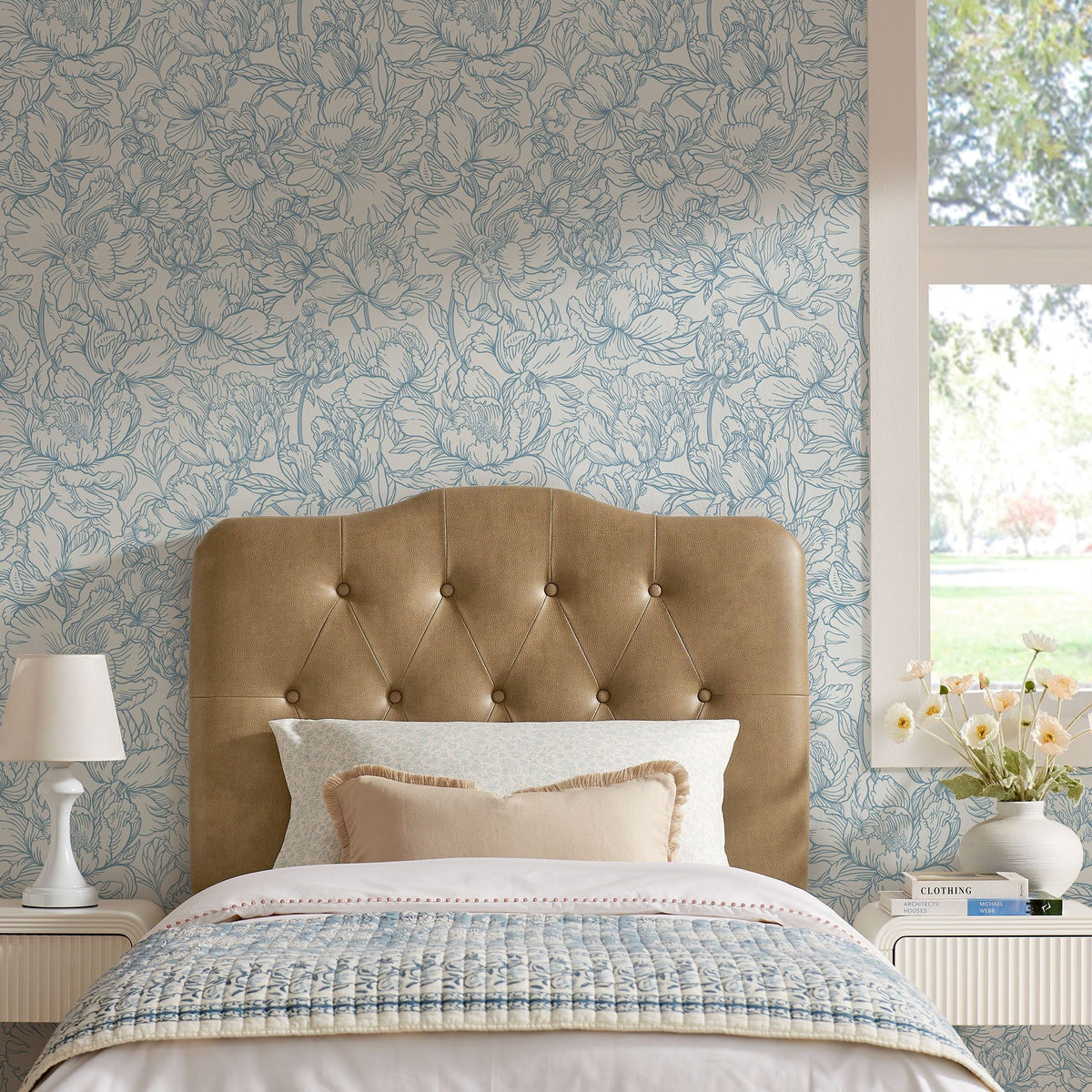 Annabel Faux Leather Queen Headboard - Twin, Toast