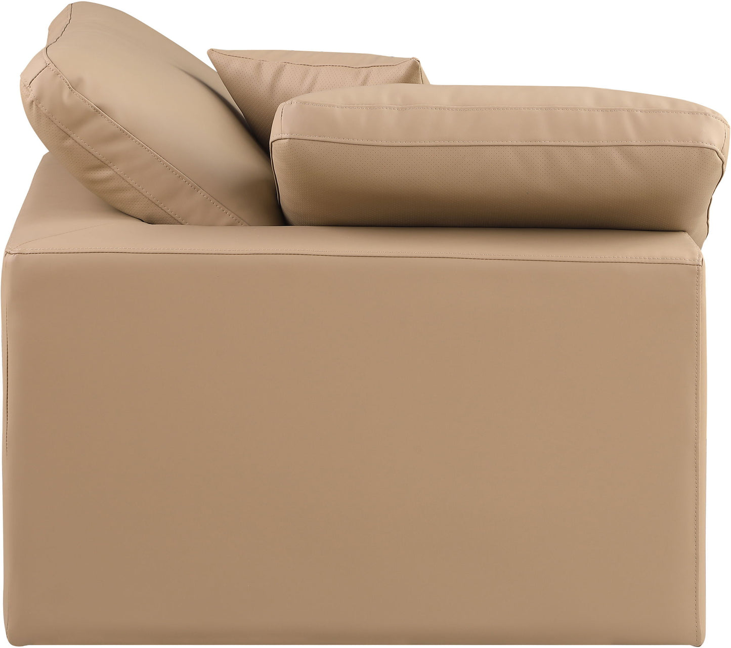 Comfy - Faux Leather Corner Chair - Tan