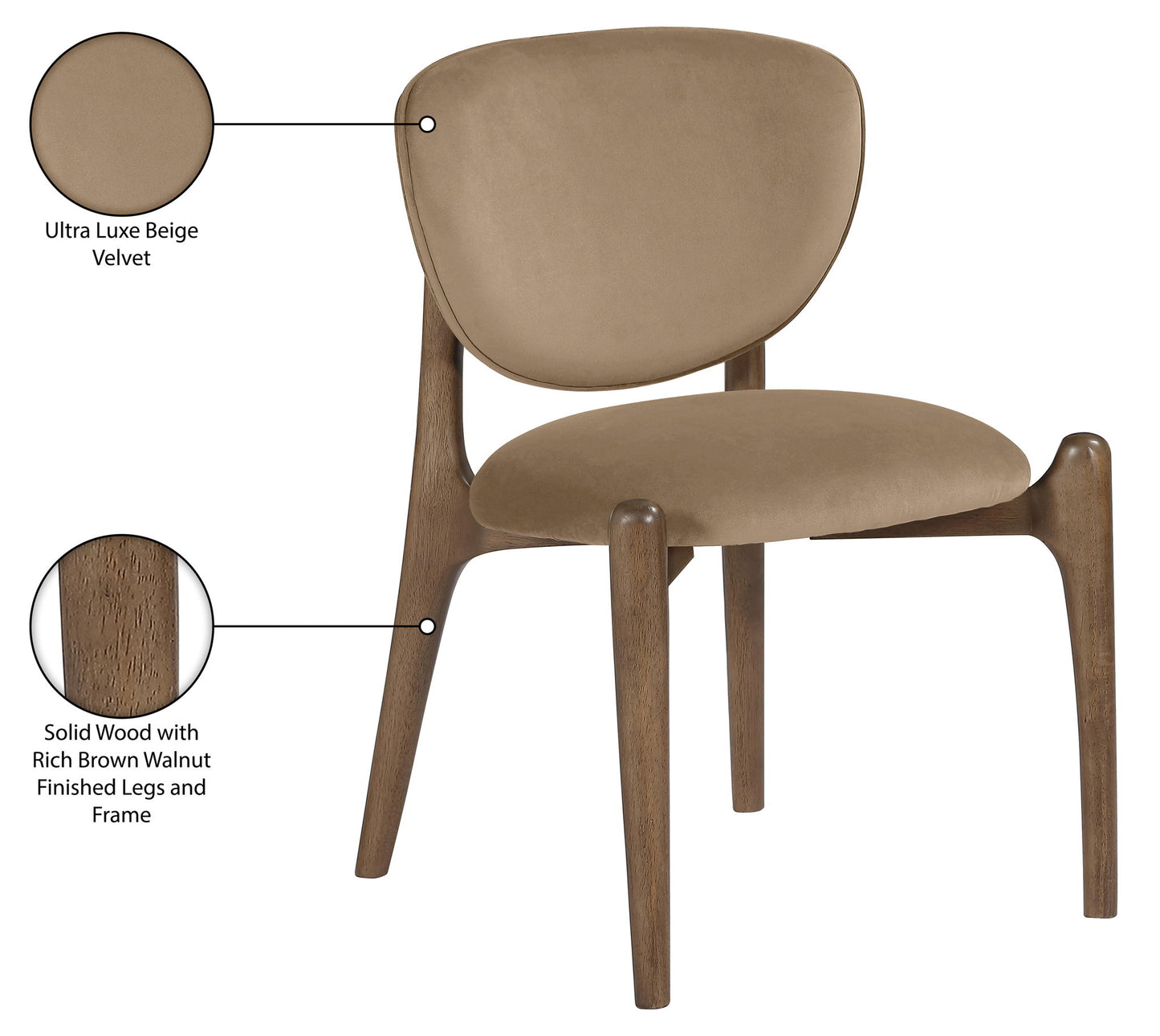 Velora - Upholstered Dining Chair (Set of 2) - Brown Base