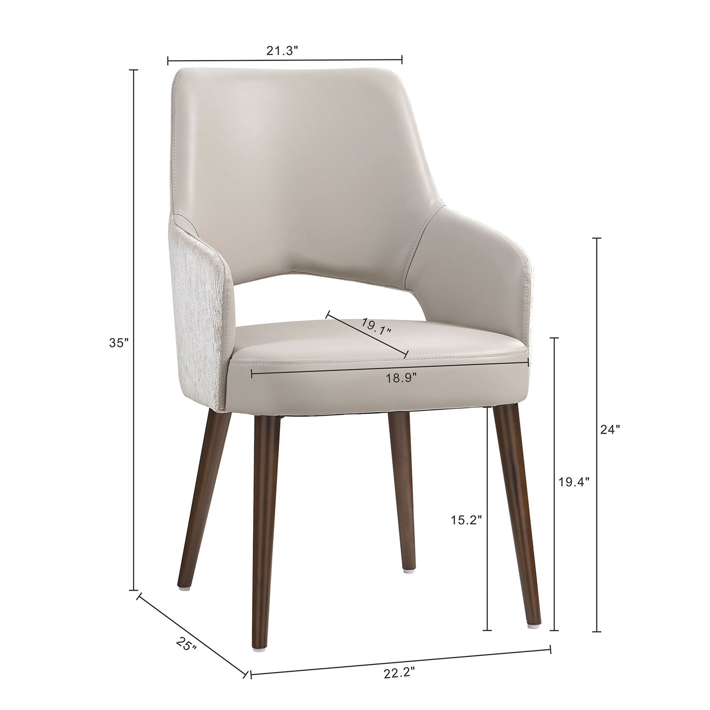 Manhattan Liora - Wood Upholstered Armchair