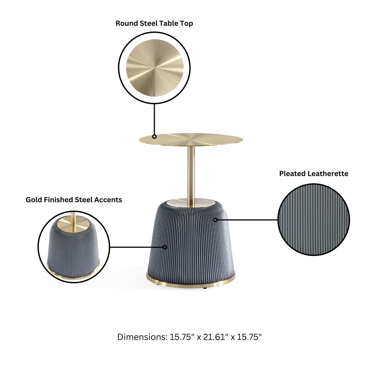 Manhattan Anderson - Metal Top End Table