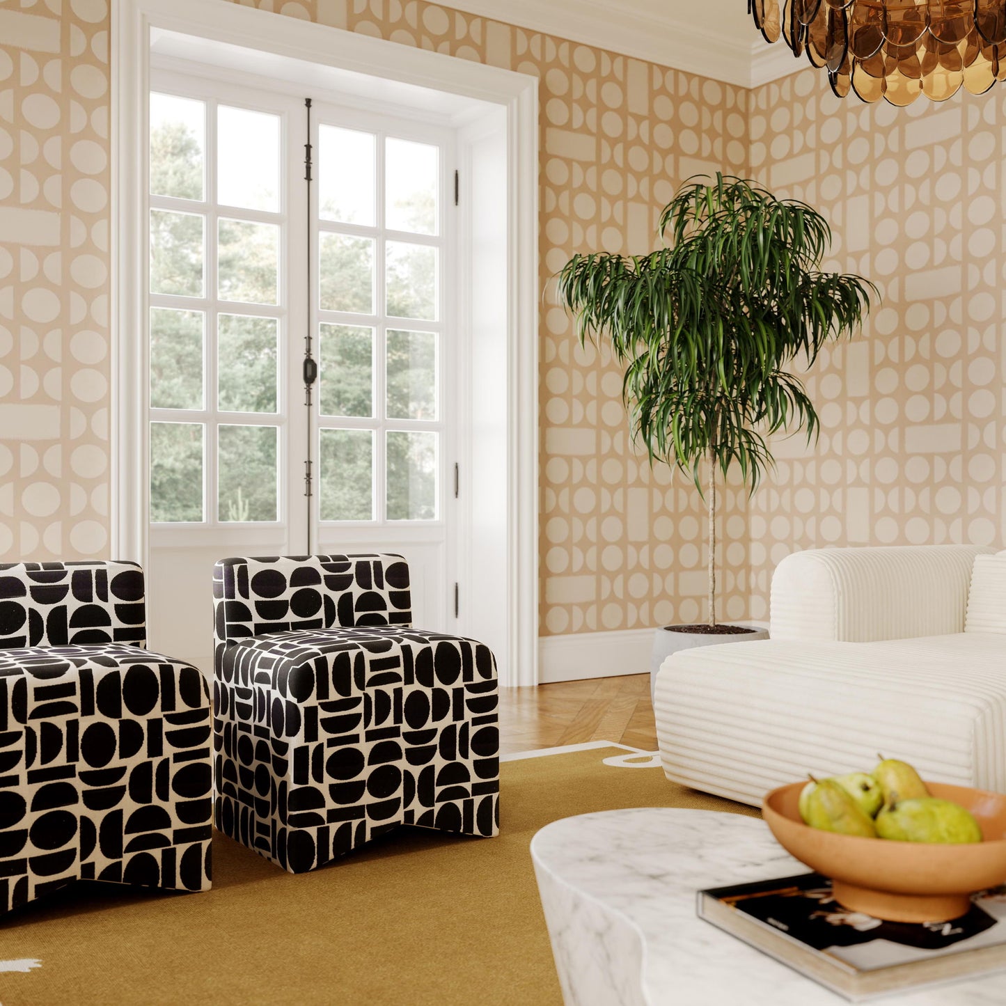 Pippa - Geometric Jacquard Weave Stool
