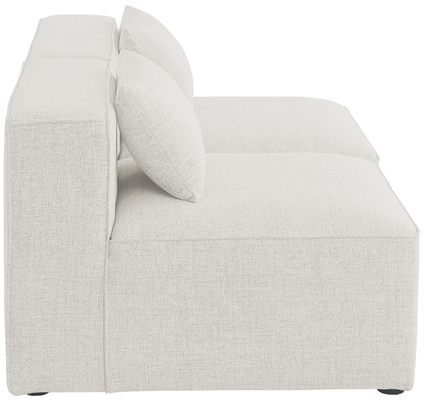 Cube - Linen Modular 2 Seat Armless Sofa